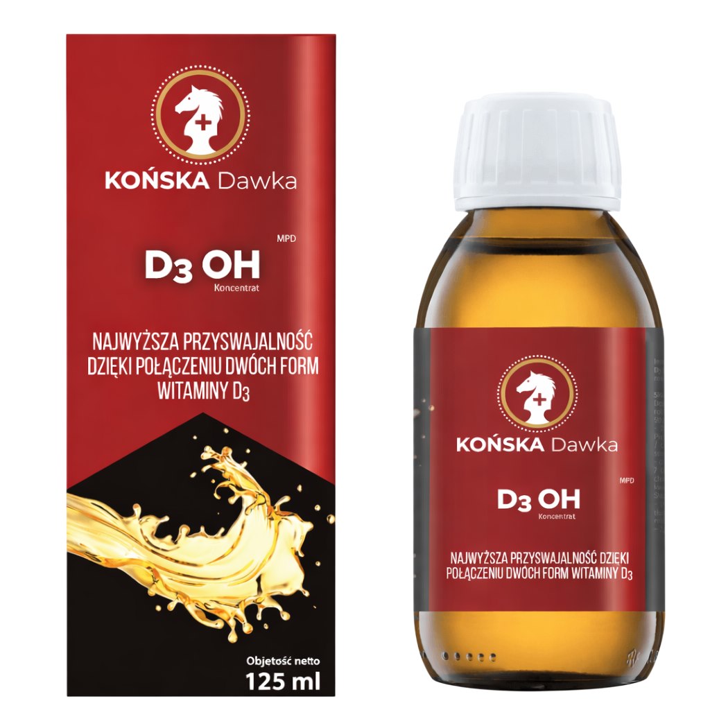 Końska Dawka Vitamin D3 koncentrat öppen flaska
