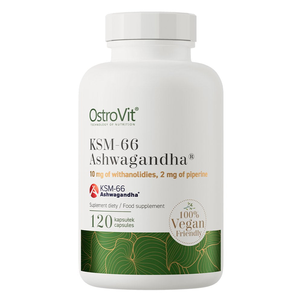Ostrovit KSM-66 Ashwagandha produktförpackning framsida