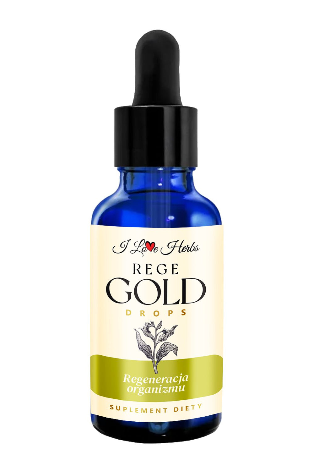Rege Gold Drops – 6 växtextrakter baksida etikett