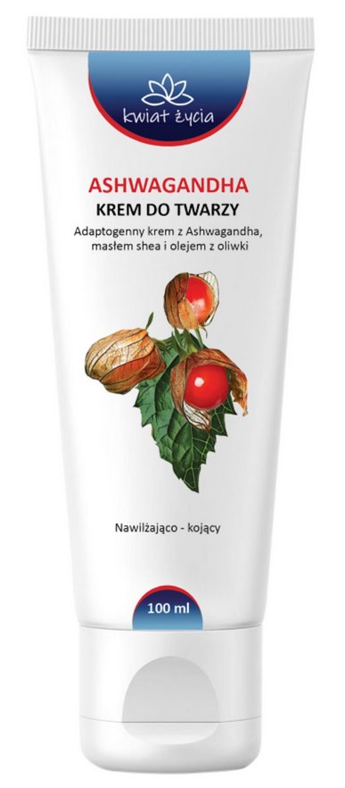 KWIAT ŻYCIA - Krem do twarzy adaptogenny z ashwagandhą, masłem shea i olejem z oliwki 100ml