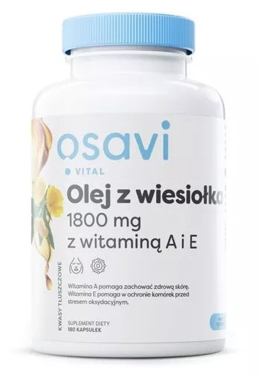 Osavi Evening Primrose Oil baksida med näringsinformation
