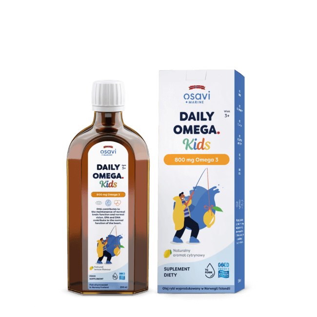 Daily Omega För Barn baksida med näringsinformation
