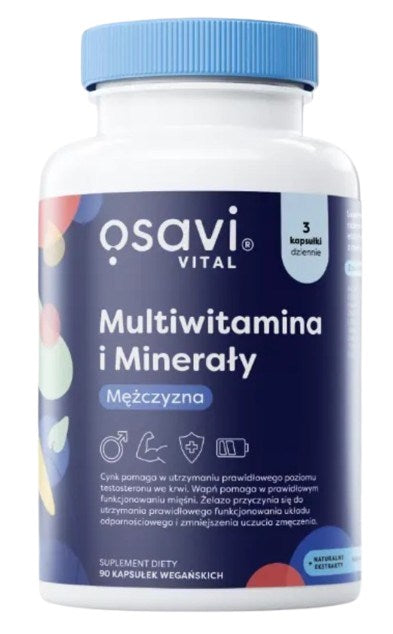 Multivitaminer och mineraler för män – 90 kapslar framsida