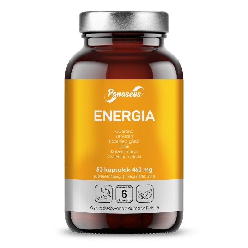Panaseus Energy baksida med näringsinformation