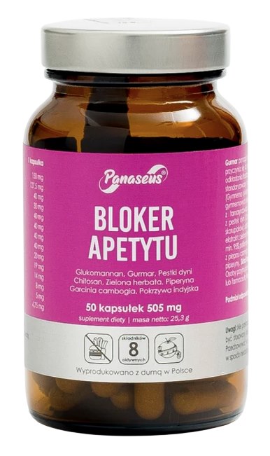 Panaseus Appetite Blocker baksida med näringsinformation