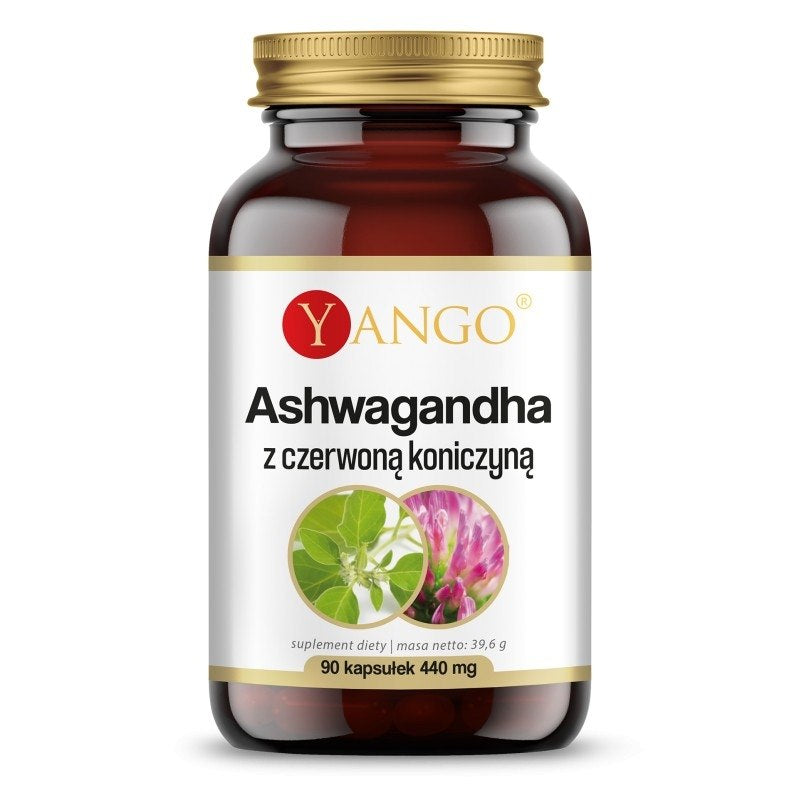 Ashwagandha med Röd Klee – 90 Kapslar baksida näringsfakta