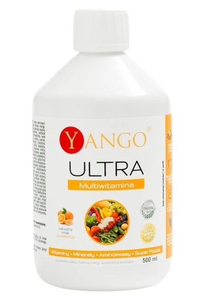 Yango Ultra Multivitamin 33 Days baksida med näringsinformation
