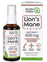 Plon Pharm Lion's Mane Solo baksida med näringsinformation