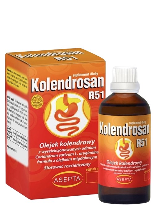 Asepta Coriander And Almond Oil baksida med näringsinformation
