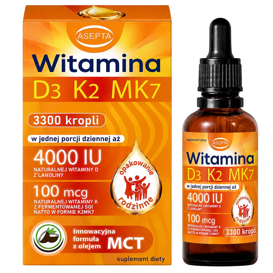 Asepta - Vitamin D3+K2 MK7 Forte - 100ml