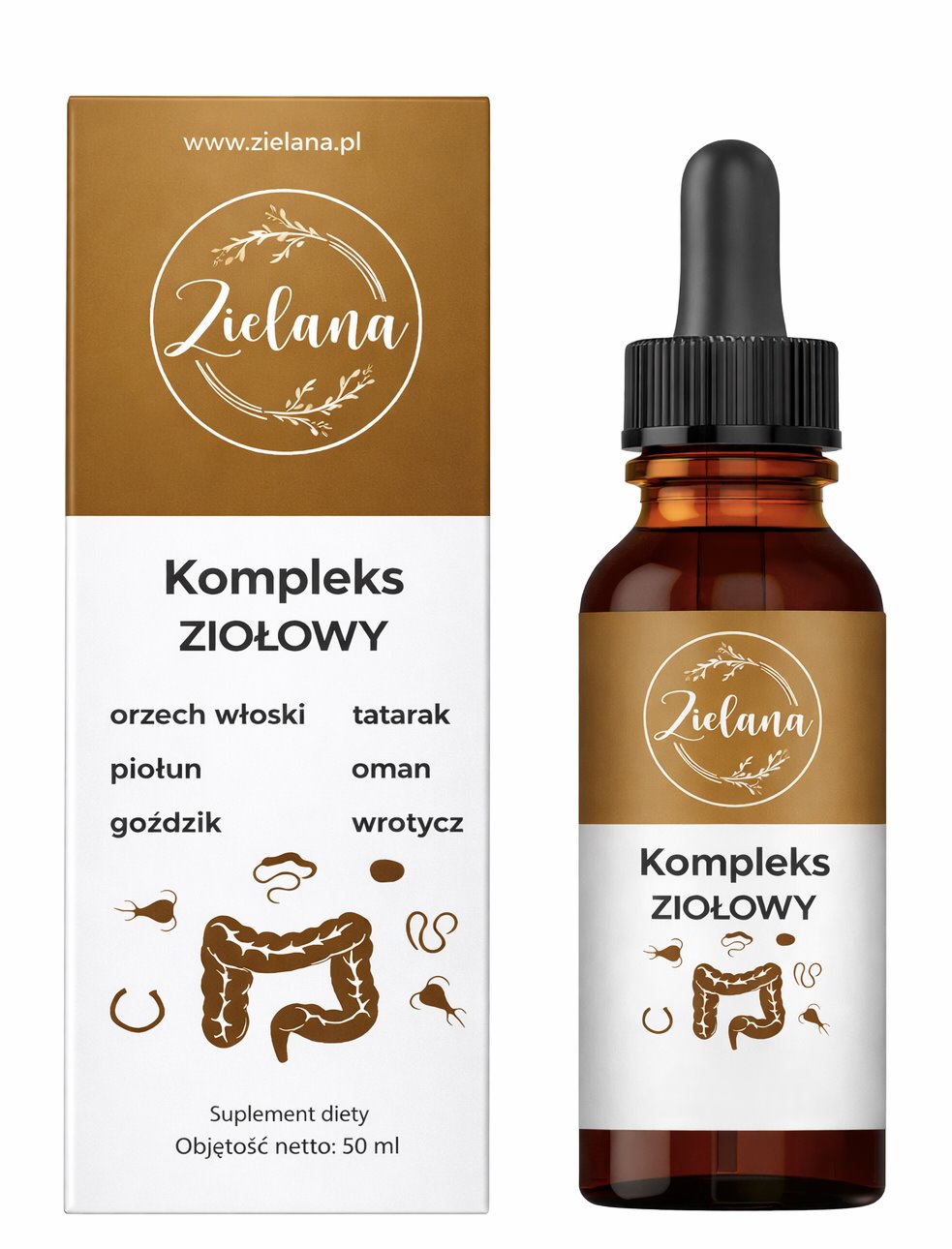 Zielana Herbal Complex baksida med ingredienser