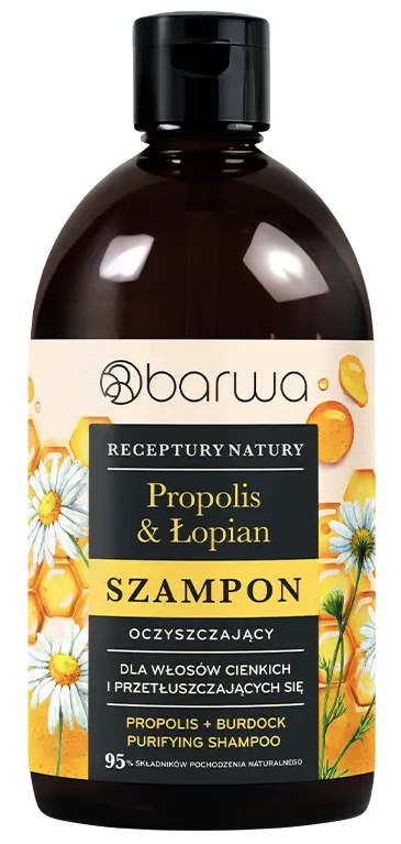 BARWA Propolis & Lopian Schampo baksida etikett