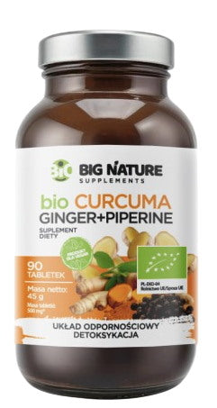 Big Nature - Organic Turmeric Ginger Piperine Tabs 90 Caps