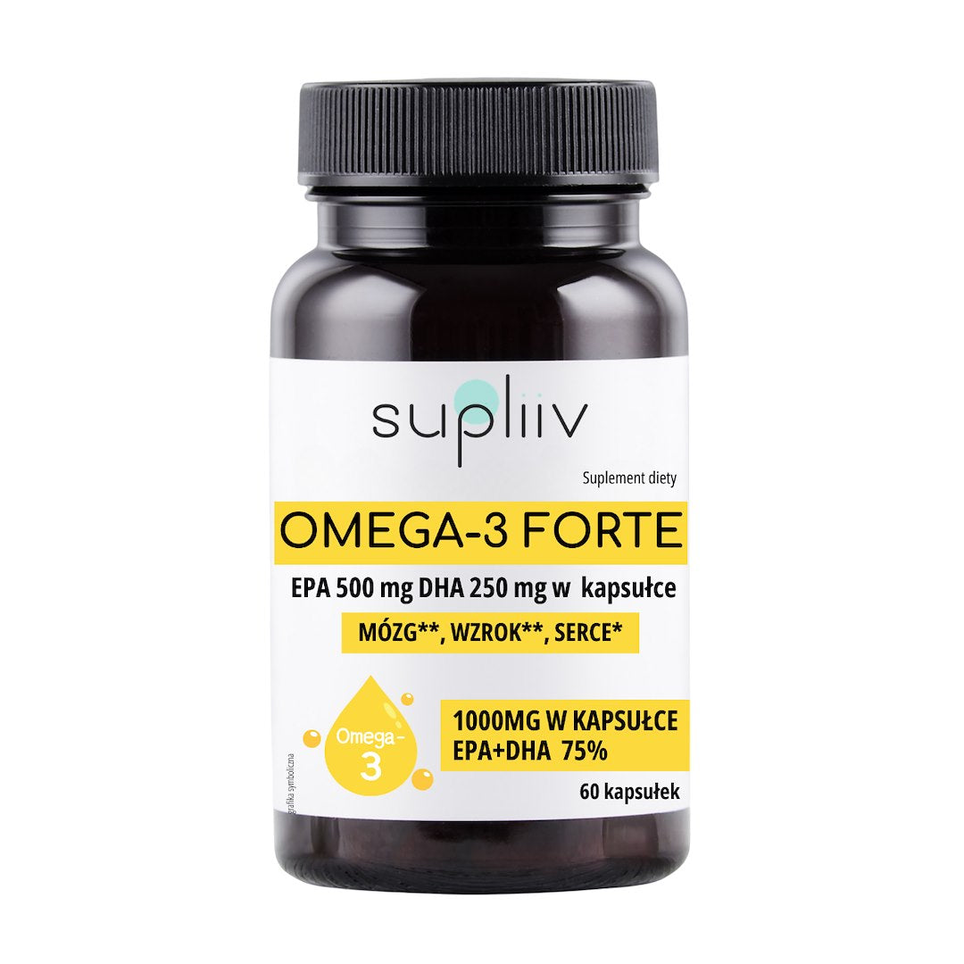 Supliiv - Omega-3 Forte 1000mg EPA 500mg DHA 250mg - 60 kapselia