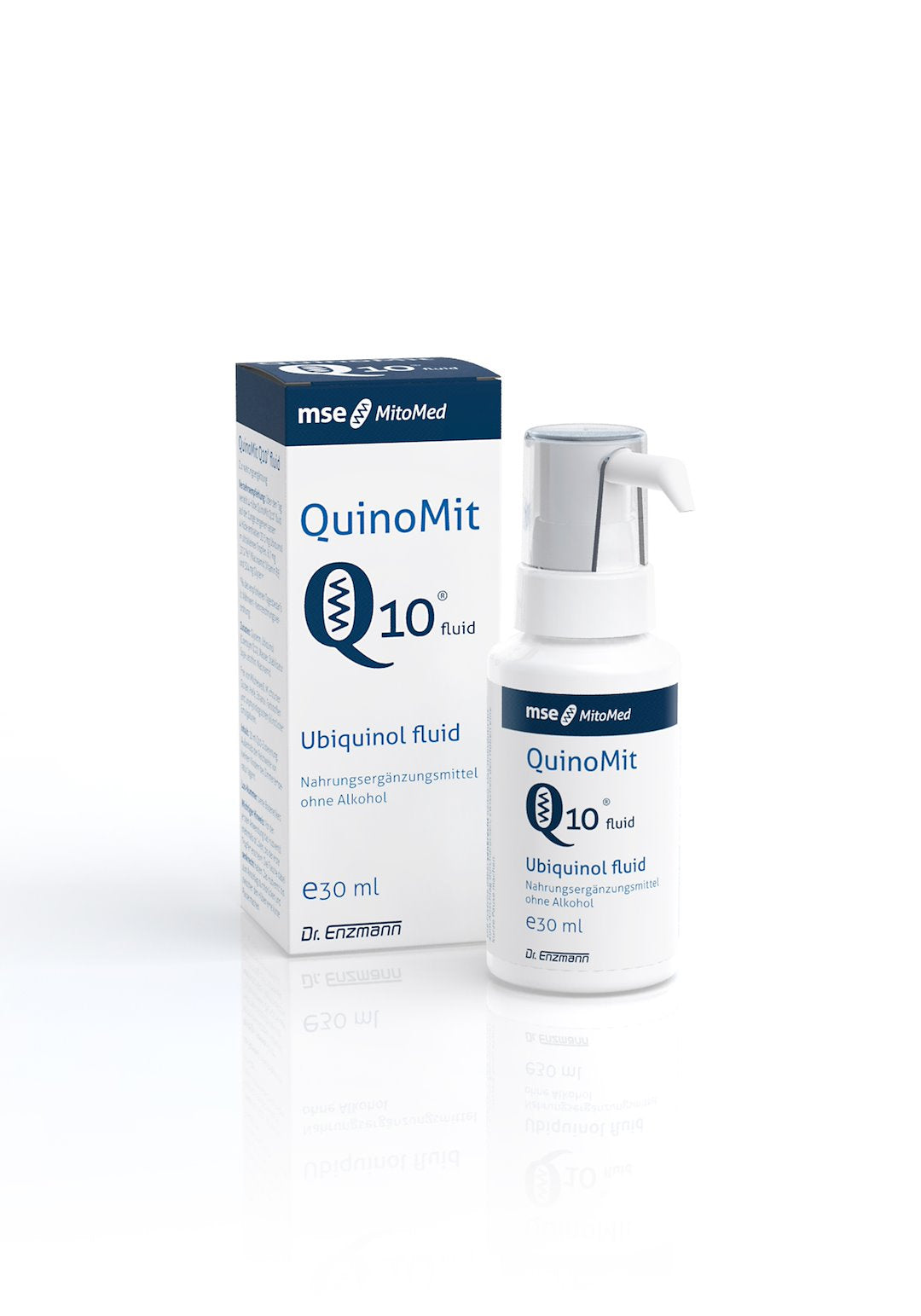 Quinomit Q10 Fluid baksida med näringsinformation