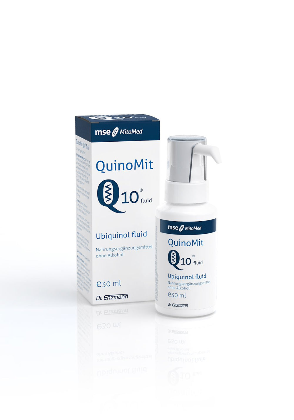 Quinomit Q10 Fluid baksida med näringsinformation