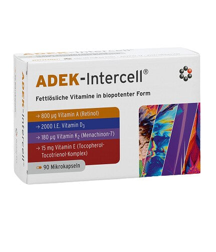 Adek-Intercell fettlösliga vitaminer framsida