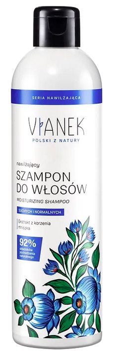 Vianek Moisturizing Shampoo baksida med ingredienser