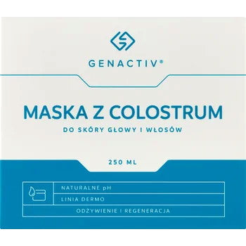 Genactiv Colostrum Mask baksida med ingredienser