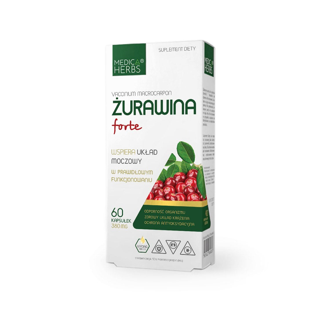 Medica Herbs Cranberry Forte baksida näringsfakta