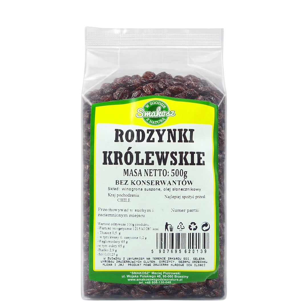 Smakosz Royal Raisins baksida näringsfakta