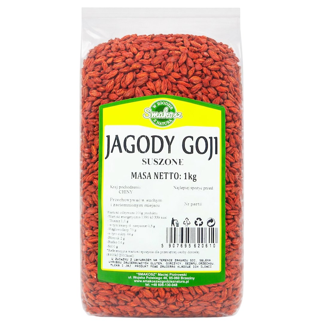 Smakosz Dried Goji Berries lösa bär närbild