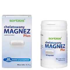 Sanbios Chelated Magnesium Plus baksida näringsfakta