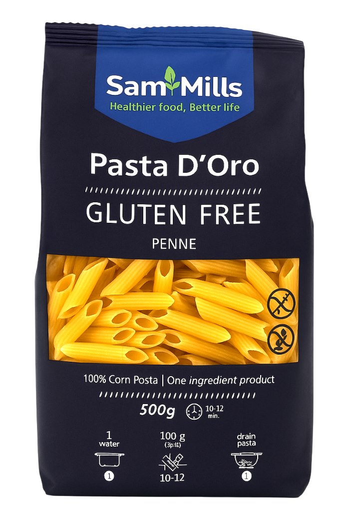 Sam Mills glutenfri pasta penne baksida