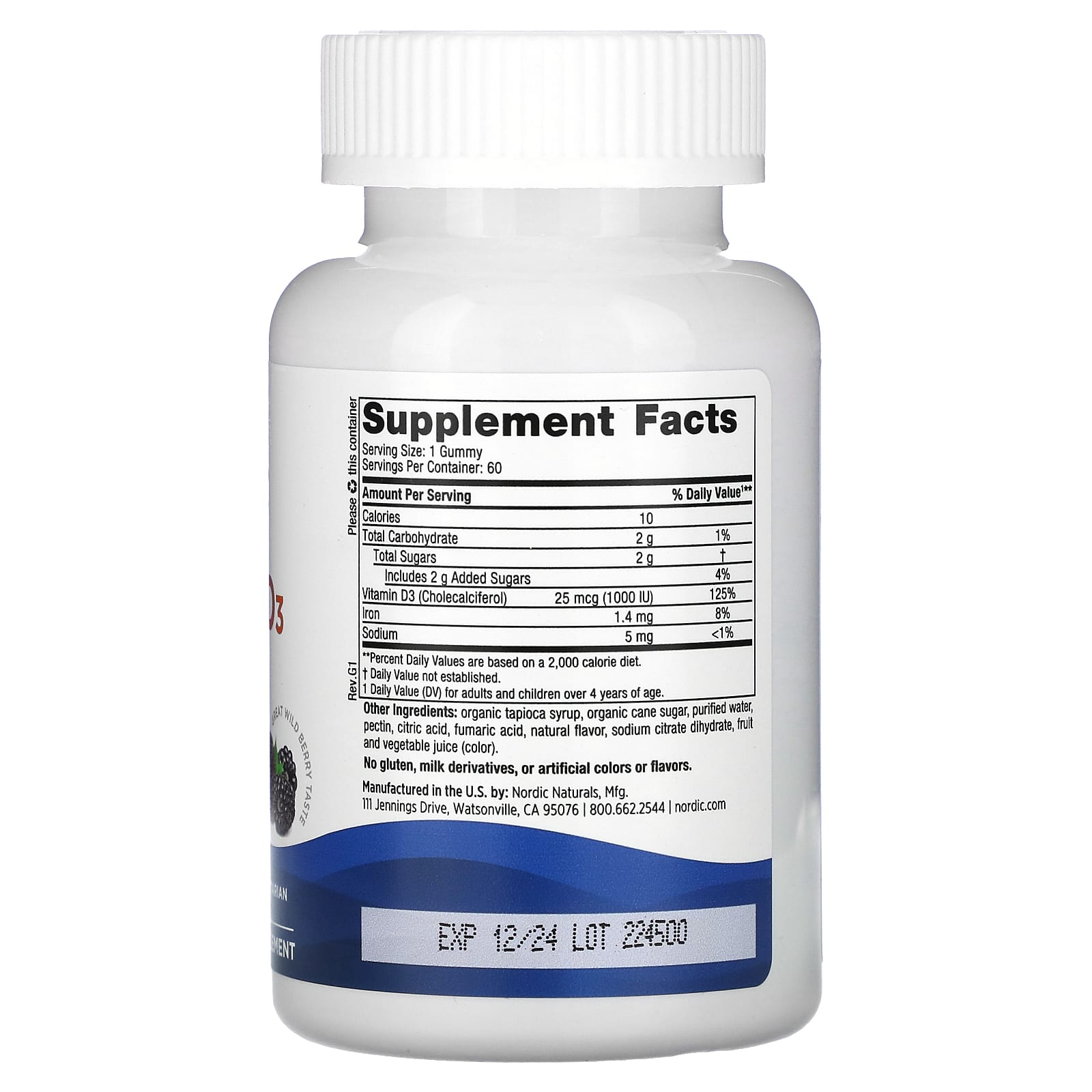 Nordic Naturals 1000IU Wild Berry näringsfakta