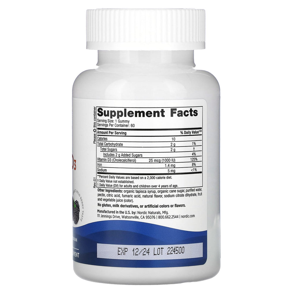 Nordic Naturals 1000IU Wild Berry näringsfakta