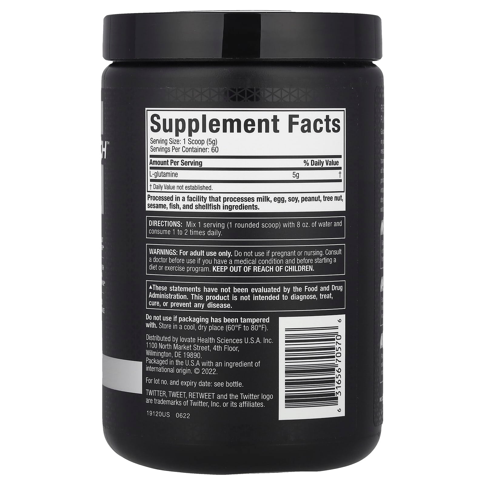 Platinum 100% Glutamine 300g framsida
