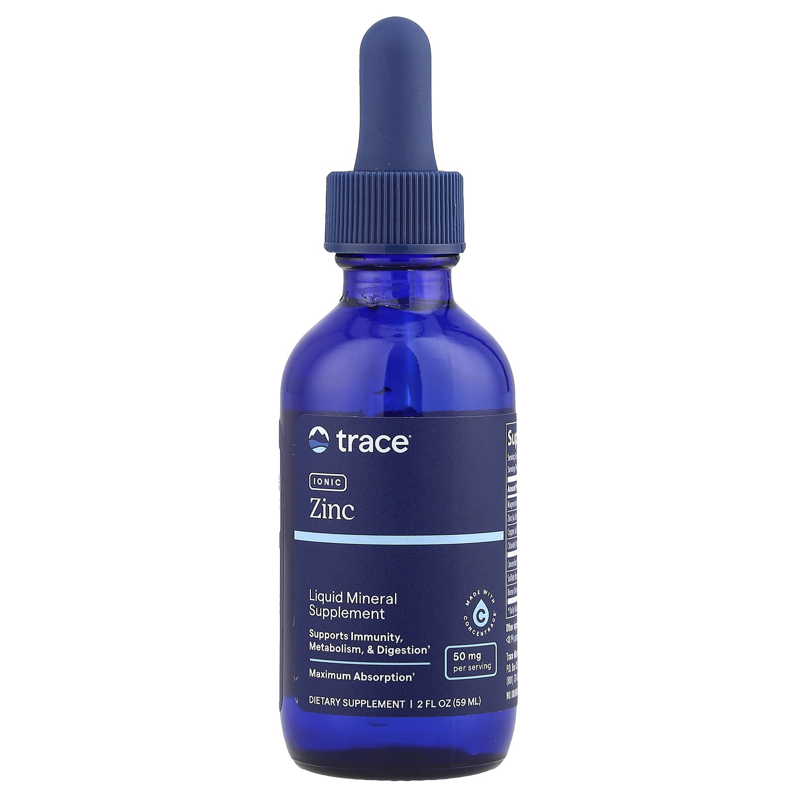 Trace Ionic Zinc baksida näringsfakta