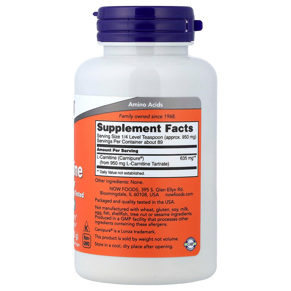 NOW Foods L-Carnitine Pure Powder doseringsanvisning