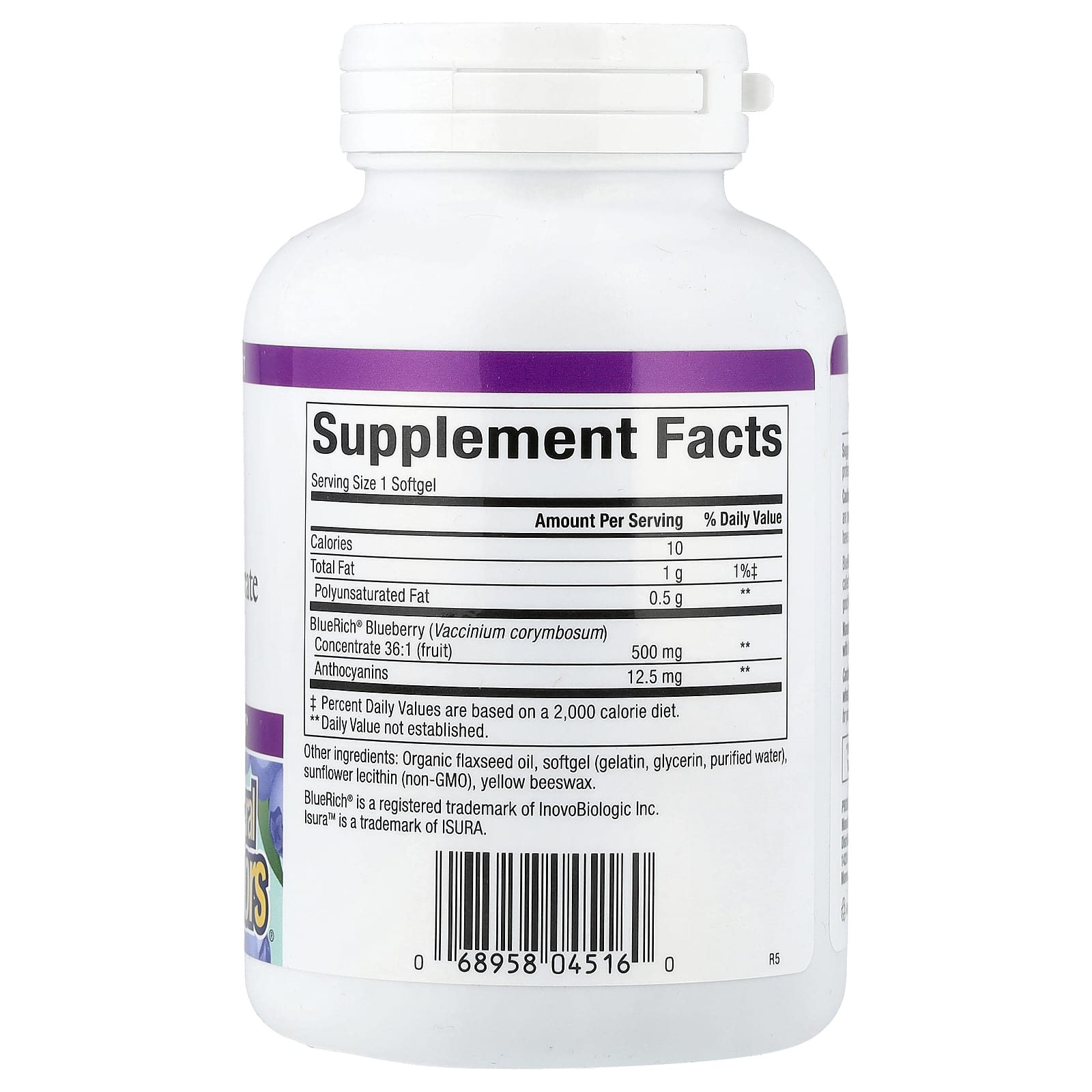 Natural Factors Super Strength Blueberry flaska produktdetalj