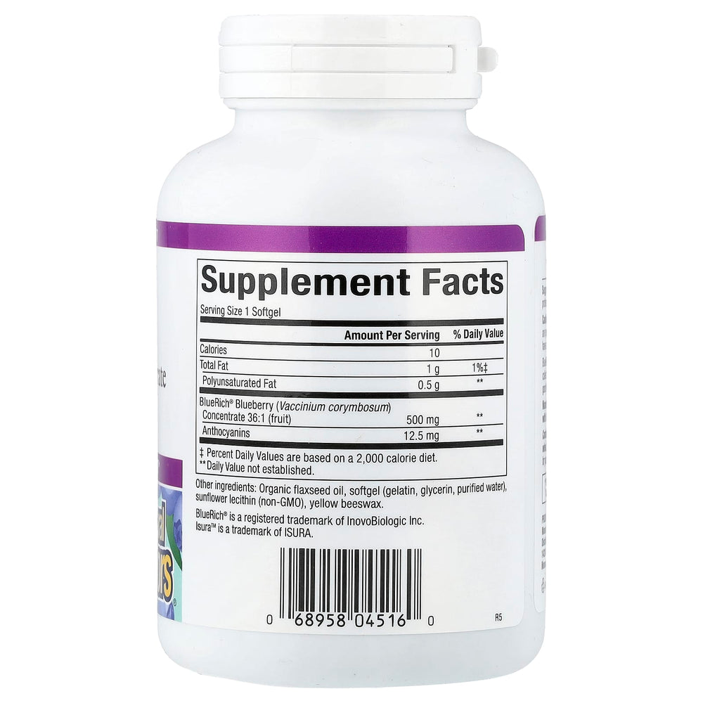Natural Factors Super Strength Blueberry flaska produktdetalj