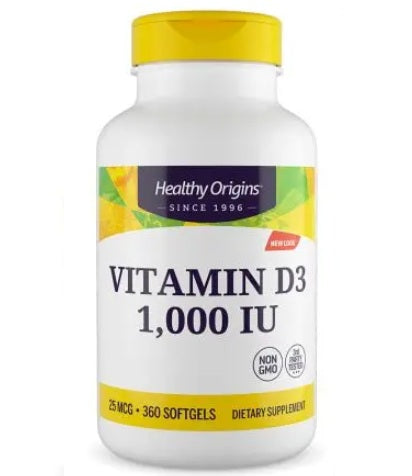 Healthy Origins - Vitamin D3 1000IU - 360 Sgels