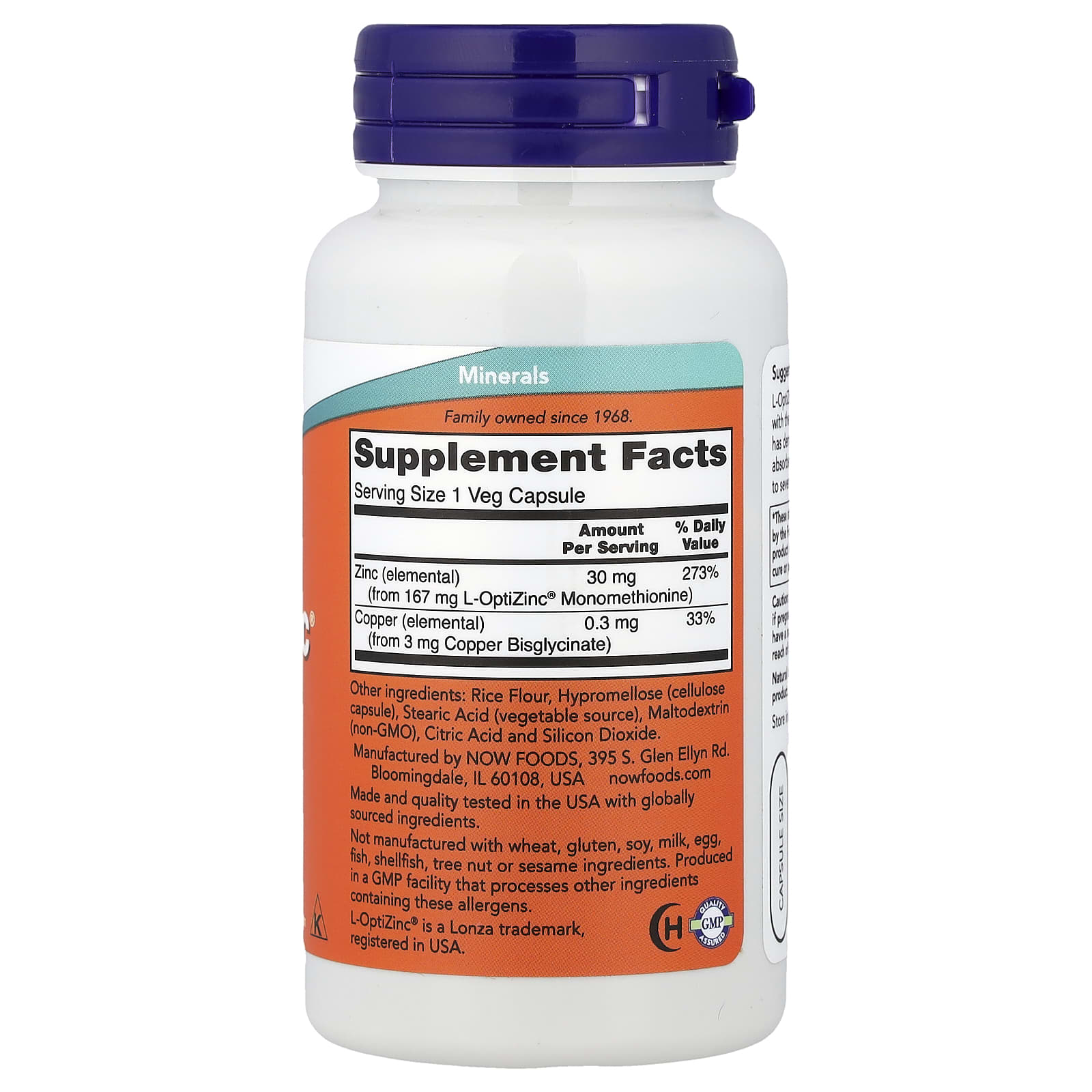 L-OptiZink ingredienser & etikett