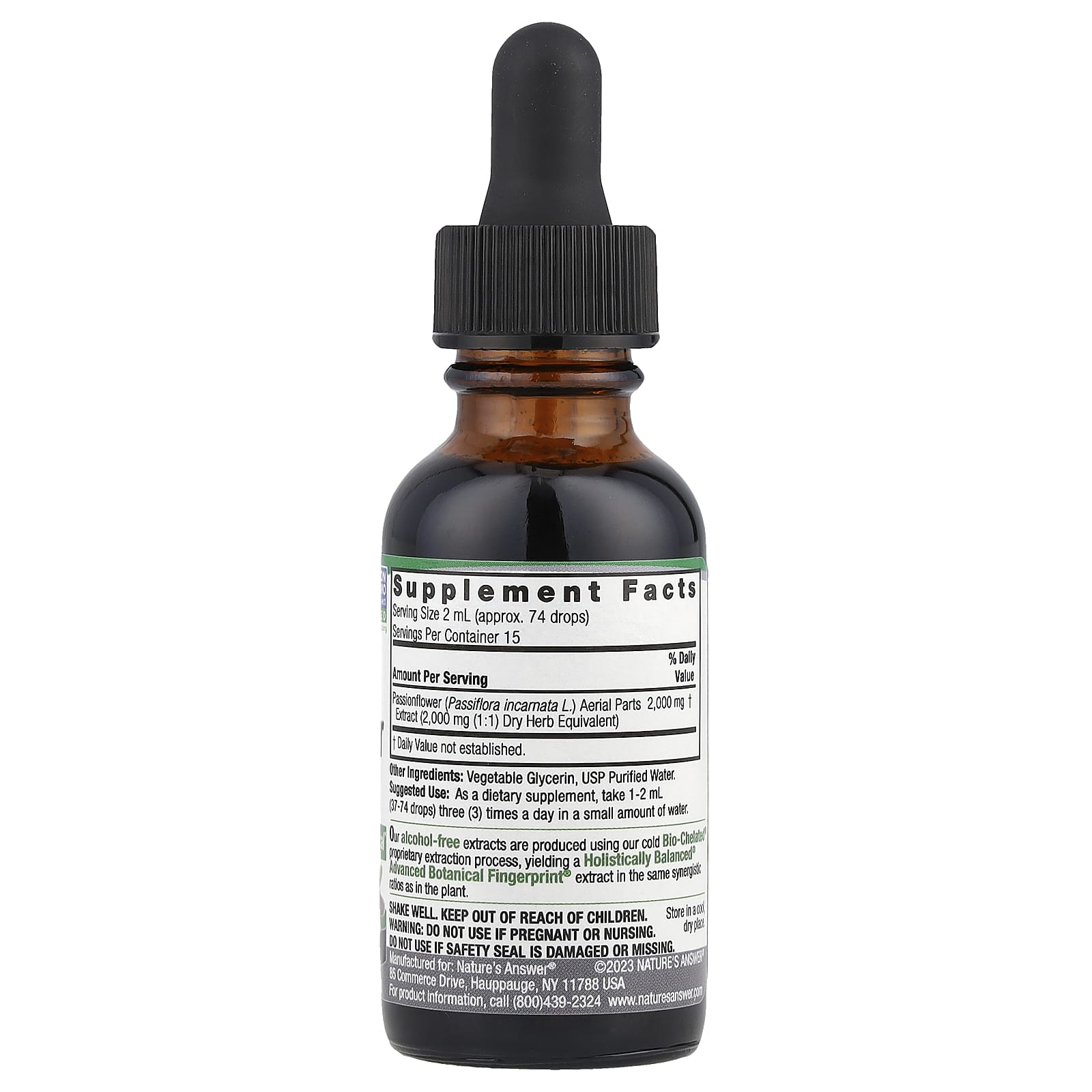 Nature's Answer Passionflower ingredienser & etikett