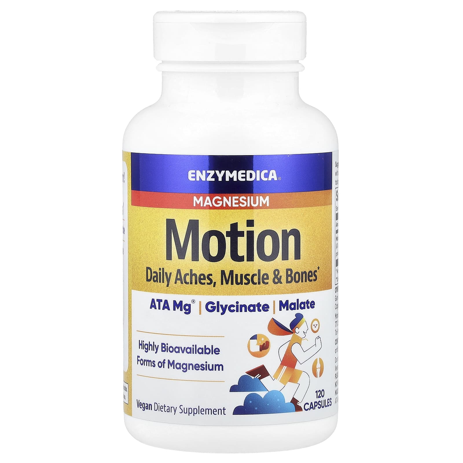 Enzymedica Magnesium Motion etikett detalj