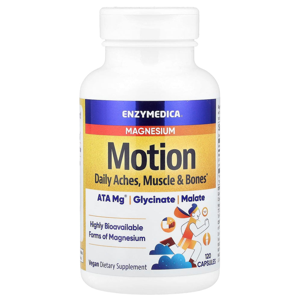 Enzymedica Magnesium Motion etikett detalj