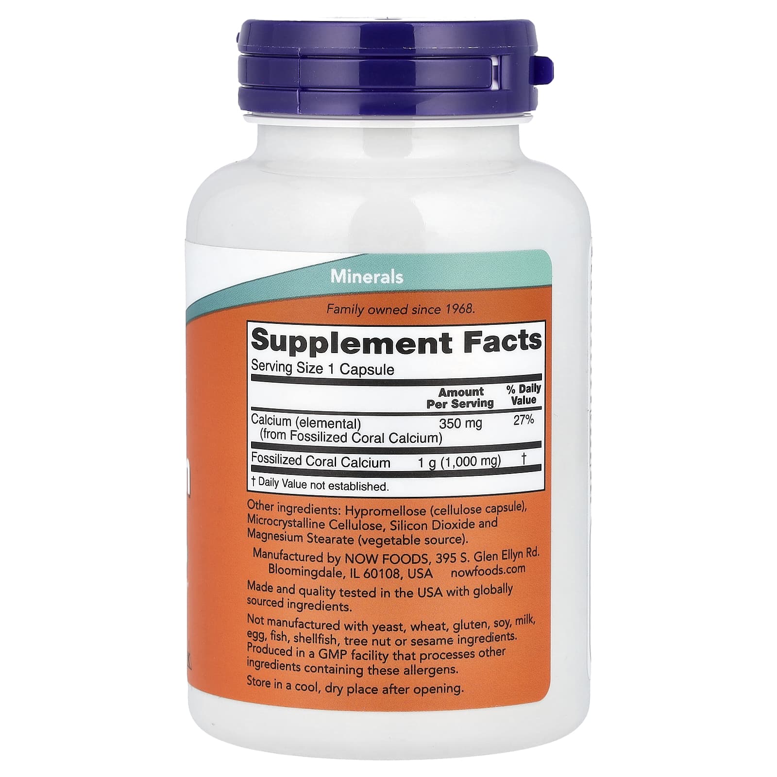 NOW Foods - Korallikalsium, 1000mg - 100 Vcaps