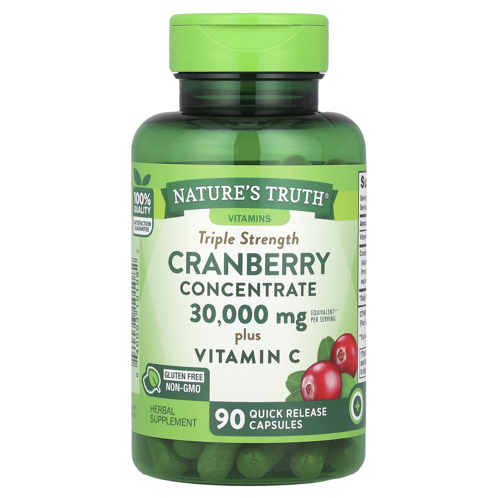 Nature'S Truth - Tranebærkoncentrat Plus Vitamin C - 90 Kapsler