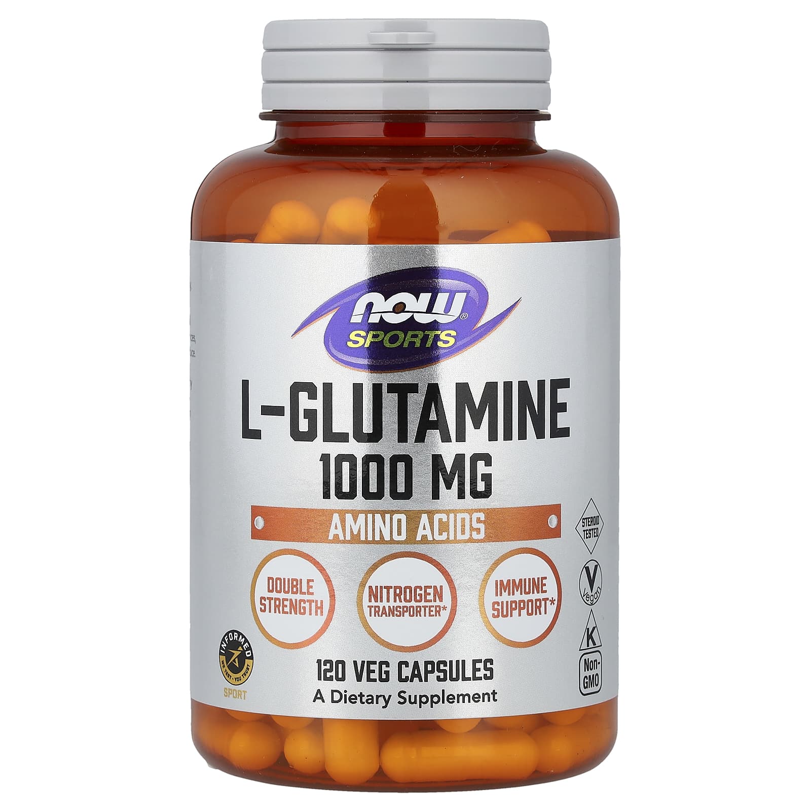 L-Glutamine 1000mg baksida med näringsfakta