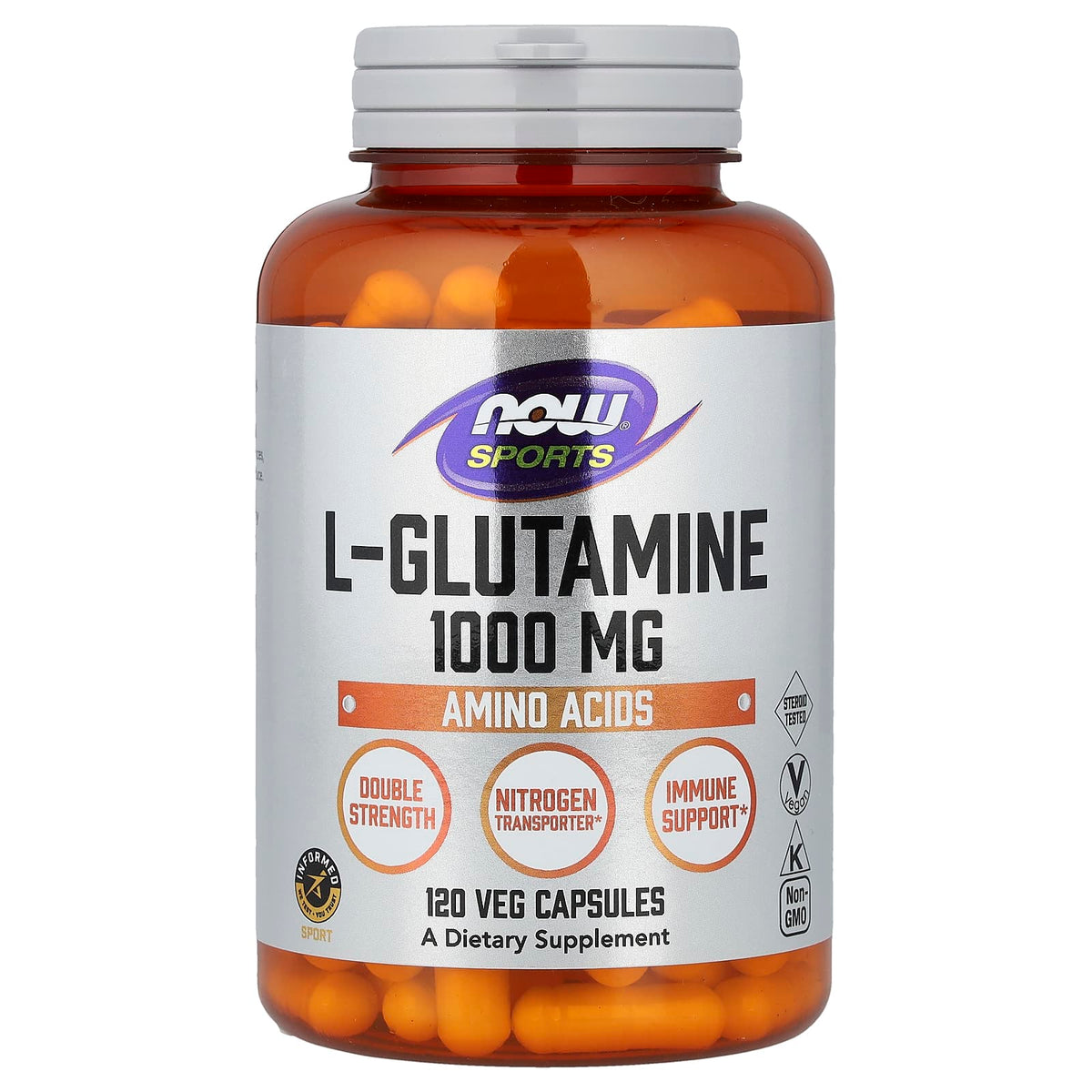 L-Glutamine 1000mg baksida med näringsfakta
