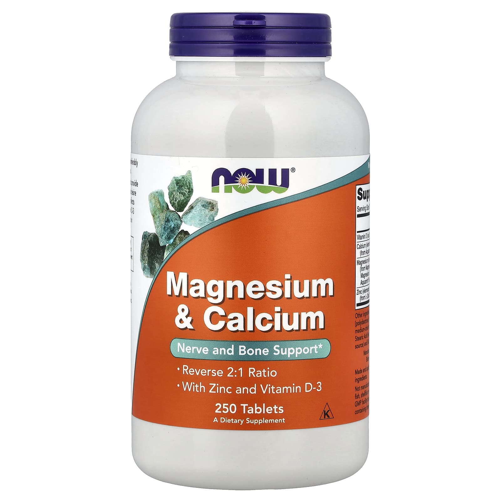 NOW Foods Magnesium & Calcium With Zinc And Vitamin D3 framsida