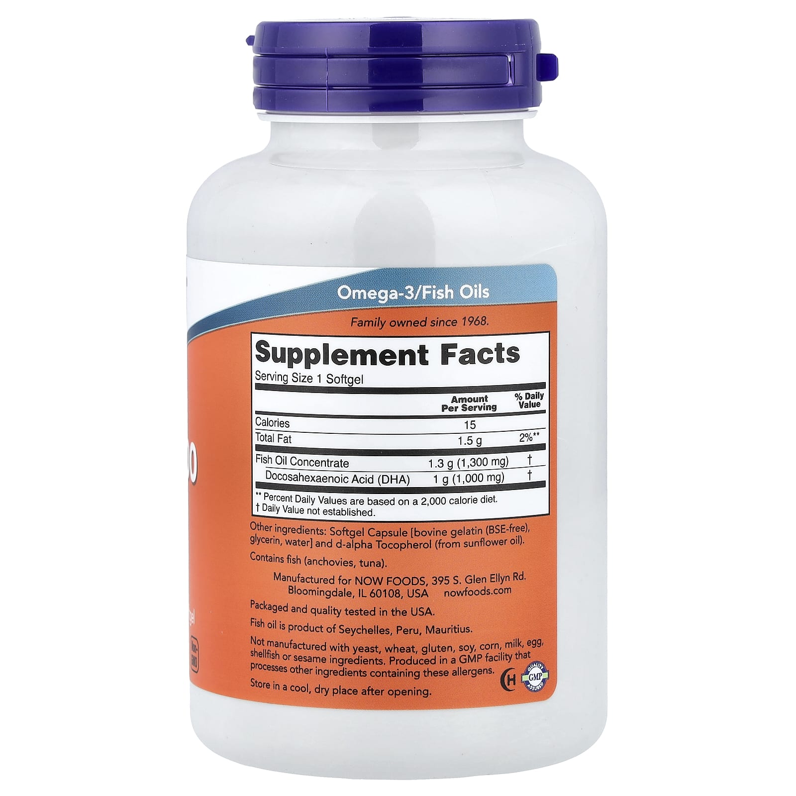 NOW Foods DHA-1000 Brain Support näringsfakta