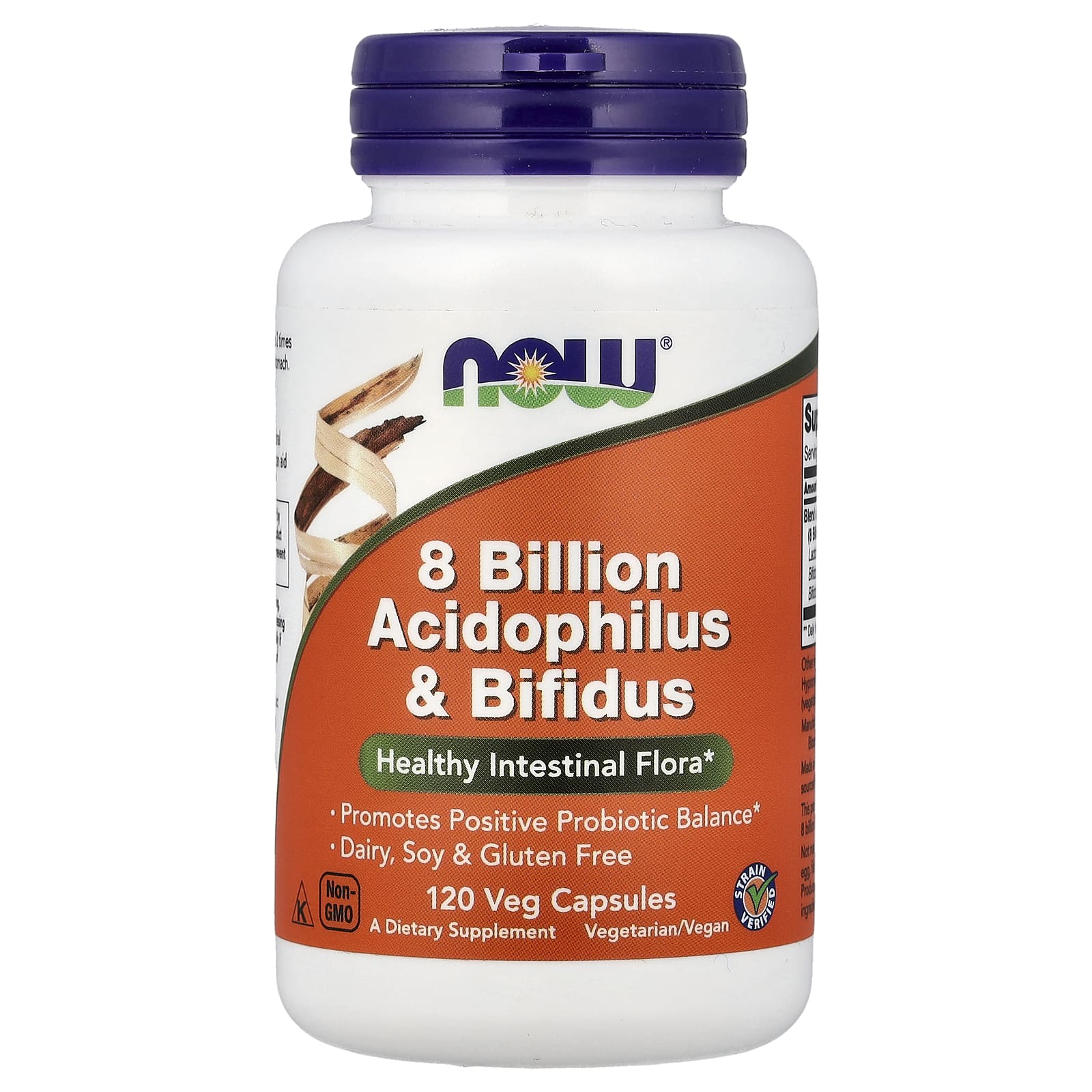 NOW Foods - 8 Miljardia Acidophilusta & Bifidusta - Probiottiseos - 120 Kapselia
