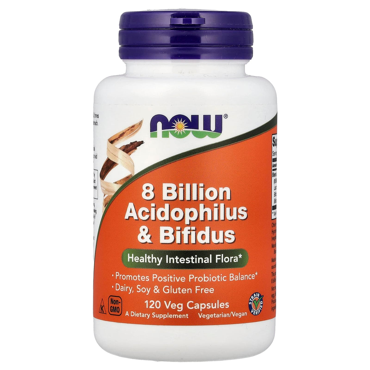 NOW Foods - 8 Miljardia Acidophilusta & Bifidusta - Probiottiseos - 120 Kapselia