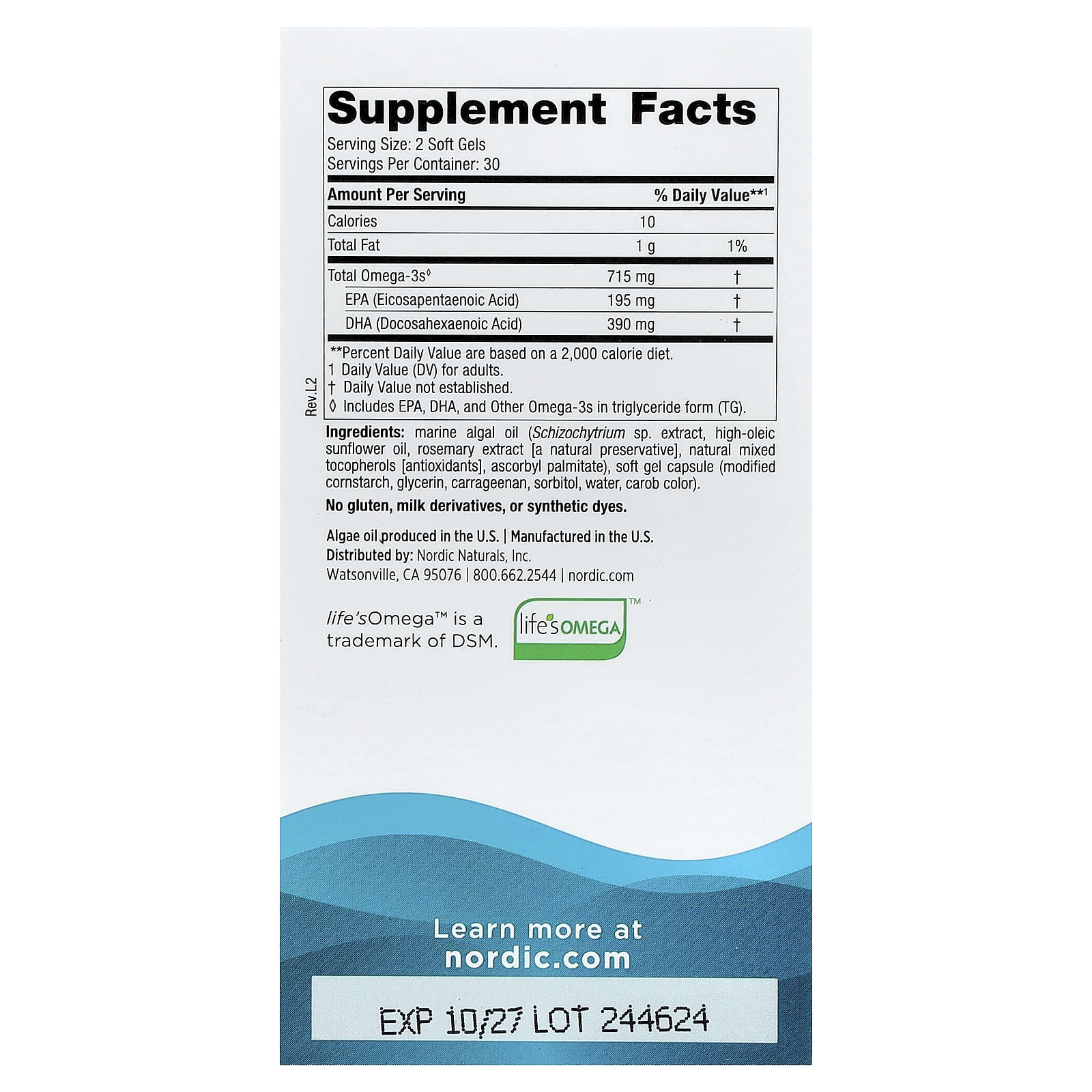 Nordic Naturals - Algae Omega 715mg