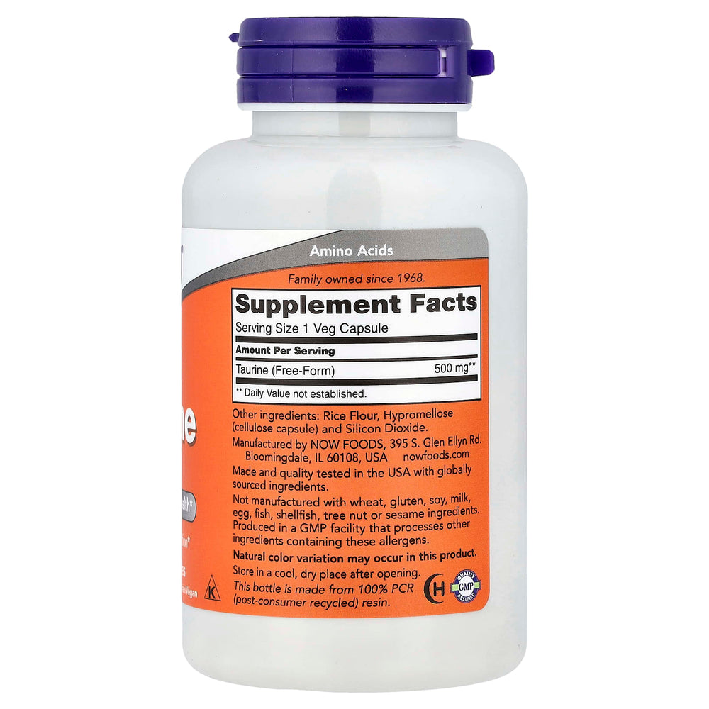 Now Foods Taurine dosering anvisningar